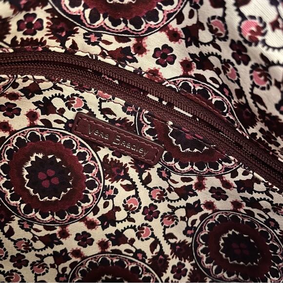 Vera Bradley Leather Carson Shoulder Bag In Mulled Wine Quilted NWOT - Picture 5 of 14